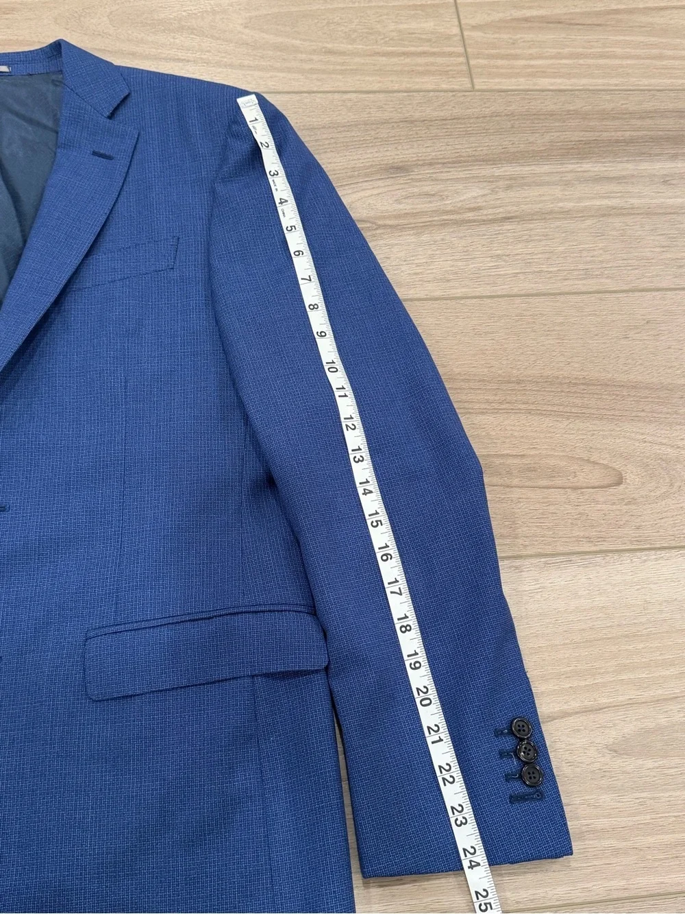Canali 1934 Blazer Sport Coat Su Misura Men's Size EU 48 Wool Patterned Blue